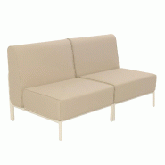 Oviala Business Salon de jardin bas modulable uni 2 places beige Oviala 144 x 80 x 78 cm - beige polyester 115929
