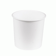 Pack Pot à Soupe Kraft Blanc NOVABOWL 350ml / 35CL (Bol+Couvercle) - Carton FSC 300g + 18g PE Étanche - Lot de 500 - blanc en carton BGT33