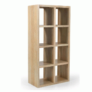 Présentoir haut Modu' Wood 8 cases bois massif 80x40x160cm
