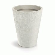 Prosperplast - Pot de fleurs en polyéthylène rotomoulé 66 L Ø48x60 cm coloris Blanc Sable - Tubra Round MIDL ETHICK - beige ZA6071