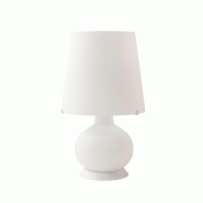 ROSSINI ILLUMINAZIONE Lampe De Table Judy 32 Cm En Verre Satiné Et Métal Blanc, Double Interrupteur E14+E27, Design Moderne Pour Intérieur Ip20 - G
