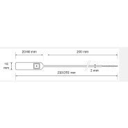 Scellé PP à tige lisse - Longueur 200 mm - Tige Ø2 mm - Rouge, 40x18 mm_0