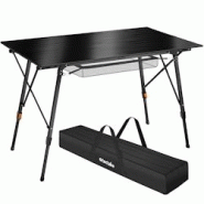 TecTake GmbH tectake Table de camping pliante Bastian en Aluminium, réglable en hauteur noir - 404985 - noir aluminium 404985 TecTake GmbH tectake Table de camping pliante Bastian en Aluminium, réglable en hauteur noir - 404985 - noir aluminium 404985