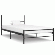 VidaXL Cadre de lit sans matelas noir métal 100x200 cm Modèle Mermelor - 284689