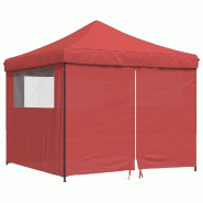 VidaXL Tente de réception pliable escamotable avec 4 parois latérales Modèle AbriFocus 294 - rouge 4004931