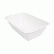 Barquette 1000ml 20,3x13,6x6,8cm bagasse blanc - par 500