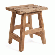 Bazar Bizar Tabouret en bois de teck récupéré 39x30x47 cm naturel - beige Bois massif JAHER004N-L