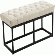 CLP Banquette Amun B similicuir Crème/100 cm - beige polyester 151985304