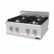 Cuisinière à gaz professionnelle 4 brûleurs – 6,3 kW – 83 x 75 cm – Réf. AKS-SGS-AGO-870 - AKS-SGS-AGO-870