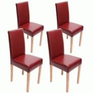 Décoshop26 - Lot de 4 chaises de salle à manger cuisine en cuir rouge pieds en bois clair design moderne 04_0000556 - 3000047532691 Décoshop26 - Lot de 4 chaises de salle à manger cuisine en cuir rouge pieds en bois clair design moderne 04_0000556 - 3000047532691