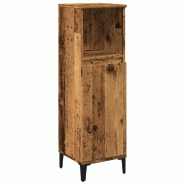 Helloshop26 - Armoire de salle de bain vieux bois format 30 x 30 x 100 cm rangement flexible design moderne en bois vieux bois 02_0051039 - métal 300