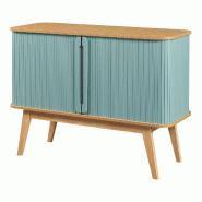 Helloshop26 - Buffet commode meuble de rangement salon entré chambre bambou 110 x 40 x 80 cm naturel bleu 03_0009046 - 3000224483754