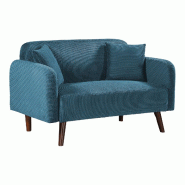 Helloshop26 - Canapé fauteuil 2 places 132 x 70 x 80,5 cm bleu 03_0009135 - bleu Bois massif 3000224528189