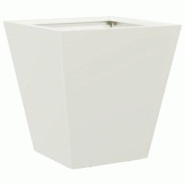 Helloshop26 - Jardinière bac lit surélevé plantes fleurs terrasse jardin 30 x 30 x 30 cm acier blanc 02_0037485 - 3000214253466
