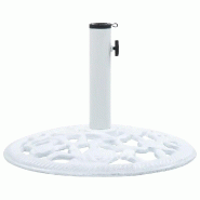 Helloshop26 - Socle de parasol compact stable 48 x 33 cm fonction ajustable terrasse en fonte blanc 02_0045941 - blanc 3000233968600