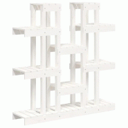 Helloshop26 - Support à plantes élégant jardin salon 104,5 x 25 x 109,5 cm en bois de pin blanc 02_0048468 - blanc Bois massif 3000235302419