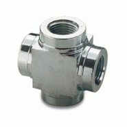 FZ1613, High Pressure Fitting, Cross, 700 bar Maximum Operating Pressure, Connection from 3/8" NPTF Female to 3/8" NPTF Female