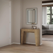 Itamoby Console Extensible 90X25/181 Cm Étroite Frêne Blanc - marron VE09025CONARR-BF