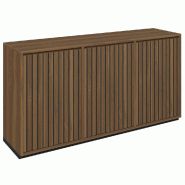 Meuble Vertigo T03 4 tiroirs anglaise 1 porte MDF noir et olivier 180x47x93cm