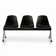 Chaises sur poutre d'accueil 3 places avec placets d'assise Epoca Luxy Chaises sur poutre d'accueil 3 places avec placets d'assise Epoca Luxy