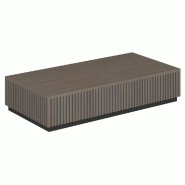 Podium pour mannequins Vertigo T01 MDF noir et noyer foncé 120x60x25cm