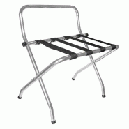 Repose valises pliable avec dossier en acier chrome 62x50x69cm
