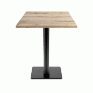 RestooTab - Table Milan T 60x60cm décor erable kanaka - marron fonte TB-MIT-6060M-KANAKA