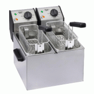 Roller Grill Friteuse double professionnelle, 2 cuves, 2x5 Litres, à poser, FD 50 D - inox FD 50 D