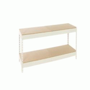 SimonRack Étagère Industrielle, 900x1500x750 2 Niveaux en bois, Étagère Charge Lourde, blanc/bois -Simonforte - blanc métal 8425437152276 SimonRack Étagère Industrielle, 900x1500x750 2 Niveaux en bois, Étagère Charge Lourde, blanc/bois -Simonforte - blanc métal 8425437152276