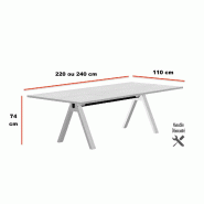 Table de réunion Viga - MDD - Non, 240, Chêne naturel_0