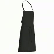 Tablier de service avec bavette coton noir 88 x 100 cm