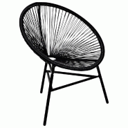 VidaXL Chaise De Jardin Forme De Lune Résine Tressée Noir - noir 41383