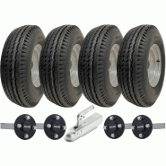 5.00-10 Kit remorque à double essieu à grande vitesse Roues, essieux et attelage légaux 750kgs 5.00-10 Kit remorque à double essieu à grande vitesse Roues, essieux et attelage légaux 750kgs