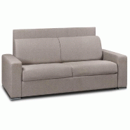 CANAPÉ LIT LEVALLOIS EXPRESS LATTES 120CM MATELAS 16CM TÊTE DE LIT INTÉGRÉE VELOURS  TAUPE