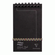 Clairefontaine Lot de 10 Bloc Europa Minor Pad format 76x122, 60 feuilles 90 g/m² reliure intégrale, ligné 7mm, coloris noir - 5016196049223