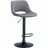 Décoshop26 - Tabouret de bar chaise haute x1 avec repose-pieds en velours gris foncé piètement métallique noir 10_0004602 - gris 3000252194370 Décoshop26 - Tabouret de bar chaise haute x1 avec repose-pieds en velours gris foncé piètement métallique noir 10_0004602 - gris 3000252194370