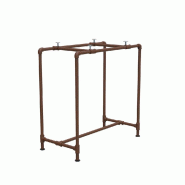 Gondole Urban H120cm - tube Ø34,5mm - rouille - textile avec 2 rails penderie