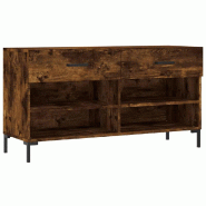 Helloshop26 - Banc à chaussures bottes commode étagère meuble entrée rangement 102 x 35 x 55 cm bois d'ingénierie marron 02_0022910 - marron Bois