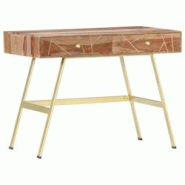 Helloshop26 - Bureau table poste de travail meuble d'ordinateur informatique étude avec tiroirs 100 x 55 x 75 cm bois solide brun 02_0023460 - 300021 Helloshop26 - Bureau table poste de travail meuble d'ordinateur informatique étude avec tiroirs 100 x 55 x 75 cm bois solide brun 02_0023460 - 300021