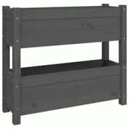 Helloshop26 - Jardinière bac lit surélevé plantes fleurs terrasse jardin 77 x 25 x 66 cm bois massif de pin gris 02_0037851 - 3000217790128 Helloshop26 - Jardinière bac lit surélevé plantes fleurs terrasse jardin 77 x 25 x 66 cm bois massif de pin gris 02_0037851 - 3000217790128
