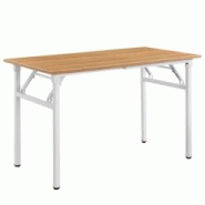 Helloshop26 - Table pliante cuisine à manger hauteur réglable pour 4 personnes 120 cm hêtre et blanc 03_0004363 - 3000248358984 Helloshop26 - Table pliante cuisine à manger hauteur réglable pour 4 personnes 120 cm hêtre et blanc 03_0004363 - 3000248358984