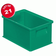 Lot de 21 caisses plastiques cp 8.7 litres vertes - 2002041v/c_0