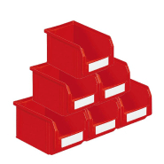 Lot de 54 bacs à bec plastique 3.8l rouge_0