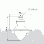 Luminaire d'éclairage public athérya / hid / 100 w / en composite