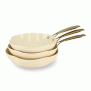 Menastyl - Lot De 3 Poeles Dahlia 24/26 Et 28cm En Aluminium Recycle Beige - 3256391042205 Menastyl - Lot De 3 Poeles Dahlia 24/26 Et 28cm En Aluminium Recycle Beige - 3256391042205