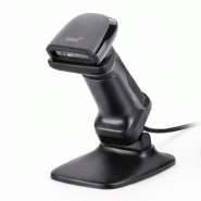 MYBE – Lecteur code-barres filaire SGBS360 1D/2D USB avec support, pour caisse enregistreuse / TPV et encaissement commerce - gris plastique SGBS360