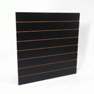 Panneau rainuré R15 L120xH120cm - épaisseur 18mm - noir - MDF - standard 15cm