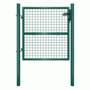 Portillon de jardin grillagé en acier galvanisé clôture avec serrure porte 87 x 90 cm vert 12_0007148 - vert aluminium 3000223913528