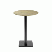 RestooTab - Mange-debout Milan T Ø50cm décor chêne dolomite - marron fonte TB-MITFF-R50M-CH.DOLO
