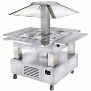 Roller Grill buffet îlot chauffant pour 4 bacs GN 1/1, blanc, SBC 40 CB - blanc Bois manufacturé SBC 40 CB